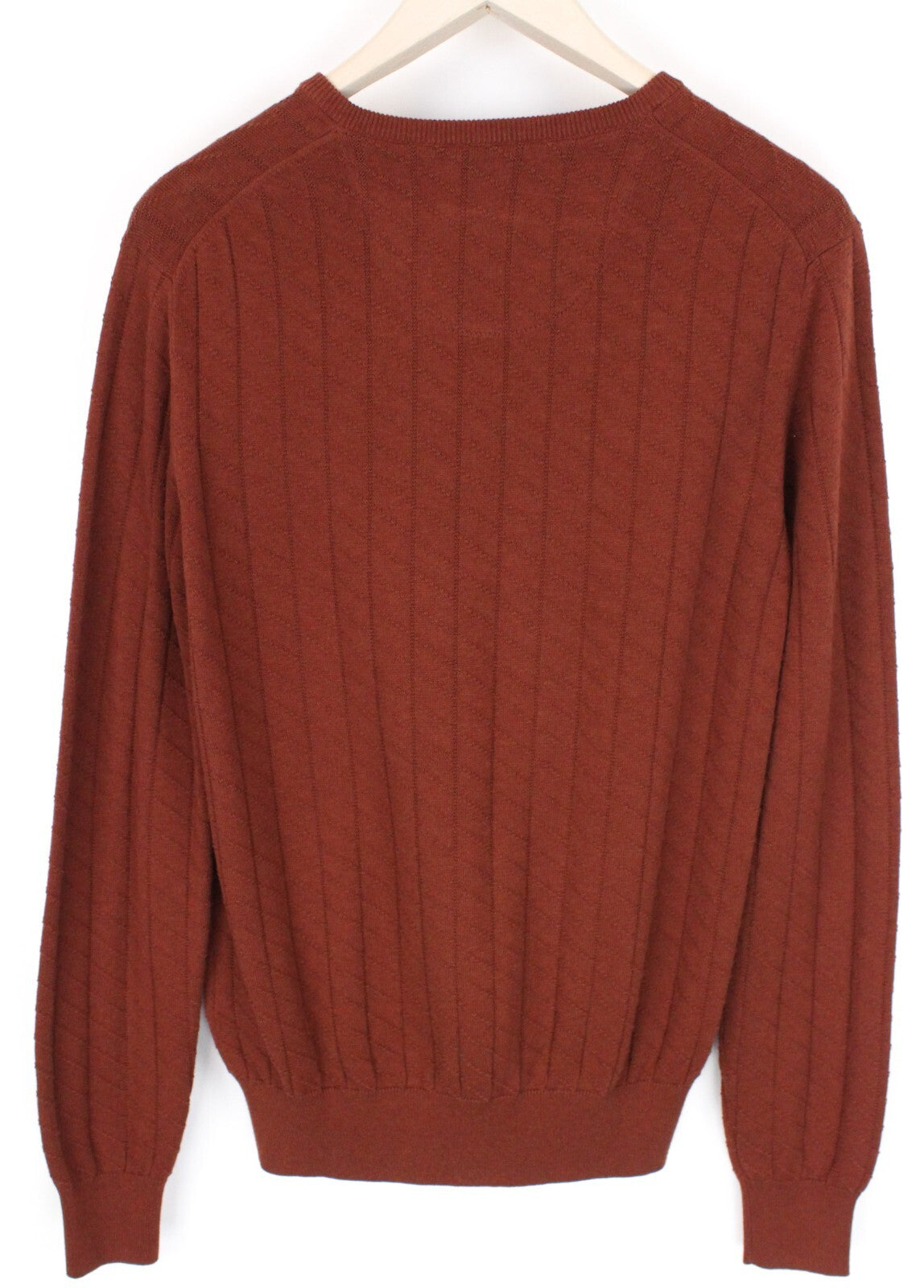 „STATE OF ART“ vyriškas megztinis S dydžio rudas medvilninis ilgomis rankovėmis megztinis 