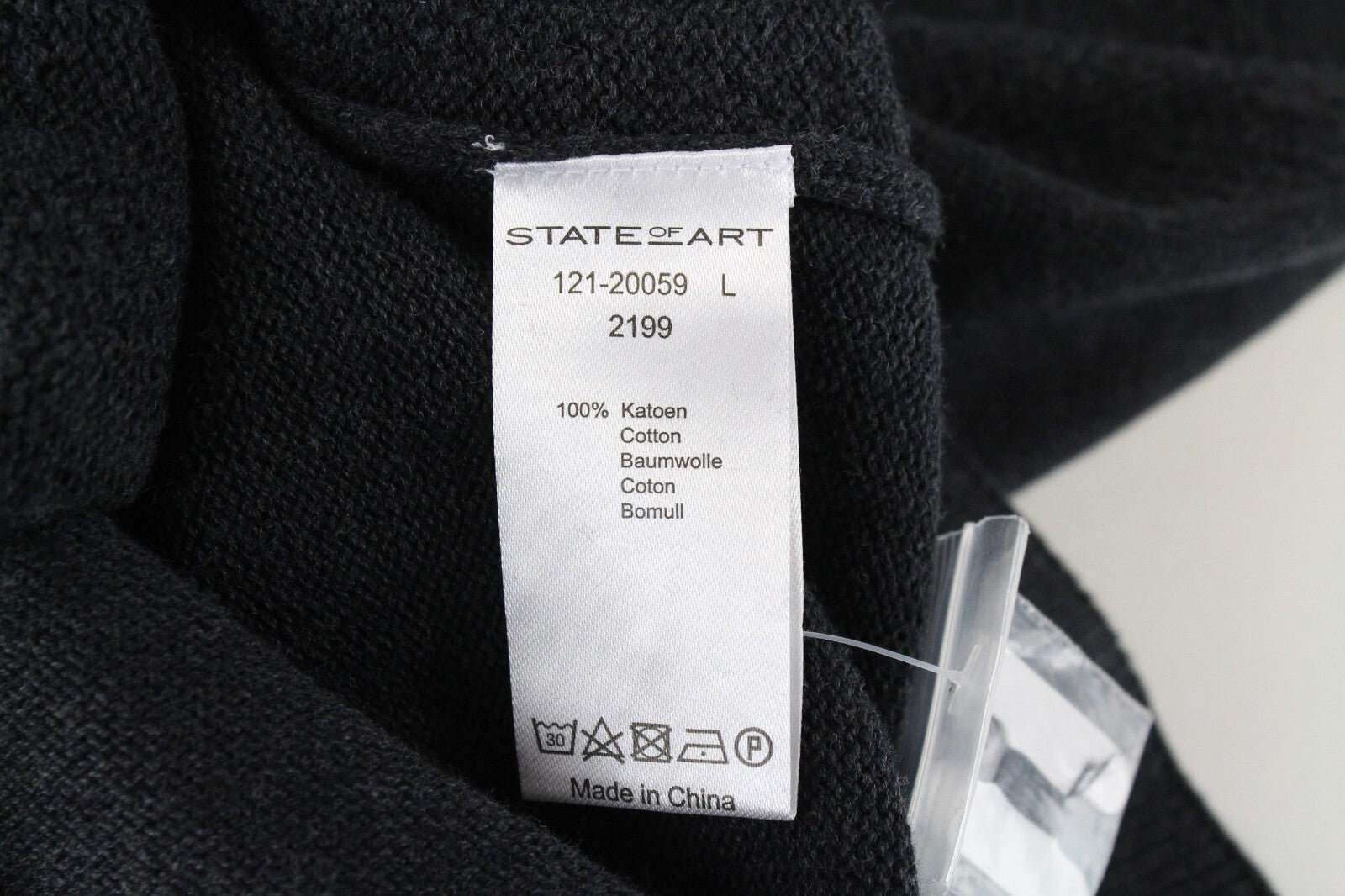 „STATE OF ART“ vyriškas džemperis pilkas ilgomis rankovėmis su medvilne 