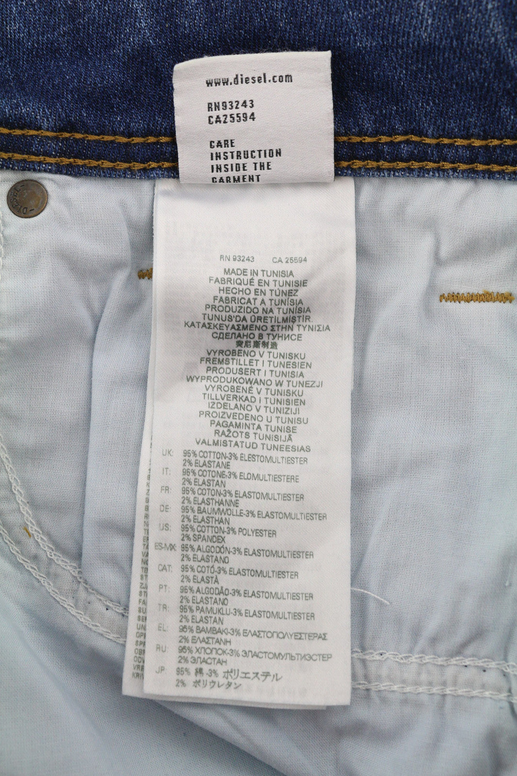 DIESEL Sleenker-X 09A86 vyriški džinsai W33/L32 aptempti, žemo juosmens, aptempti, mėlyni. Rekomenduojama kaina – 195 €. 