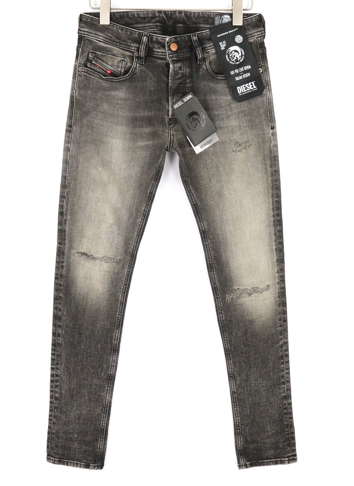 DIESEL Sleenker 009JF vyriški džinsai W32/L32 aptempti, tamprūs, su gobtuvu, rekomenduojama kaina – 200 € 