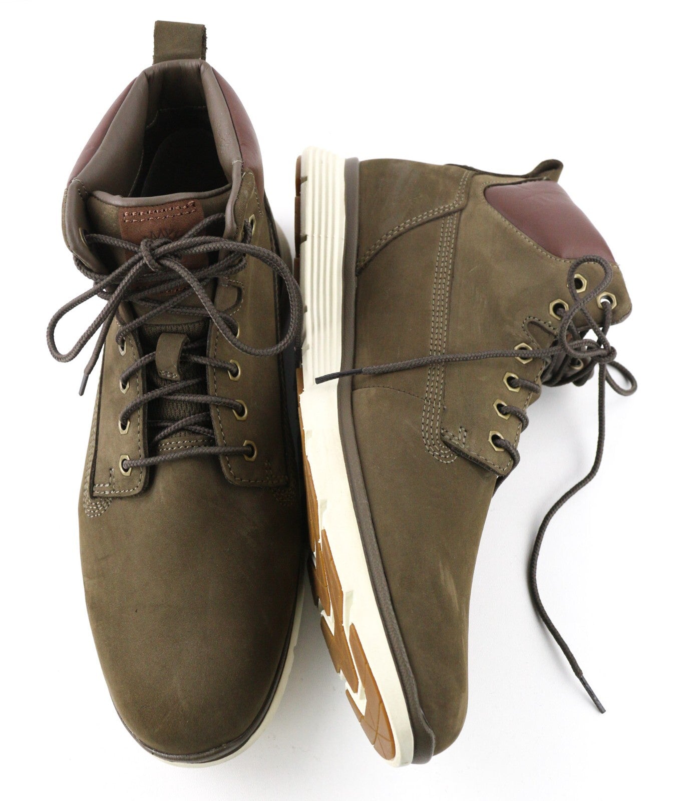 TIMBERLAND A2DNF-A6246 vyriški batai EU43.5/44 chaki spalvos odiniai laisvalaikio batai su raišteliais, aukštakulniai 