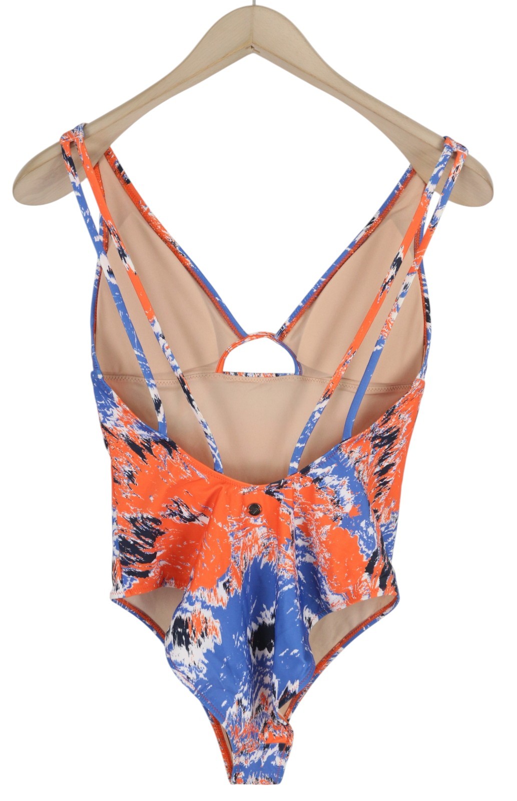 GYMSHARK GLSM5095 moteriškas maudymosi kostiumėlis S maudymosi kostiumėlis su spalvingu raštuotu tampriu logotipu 