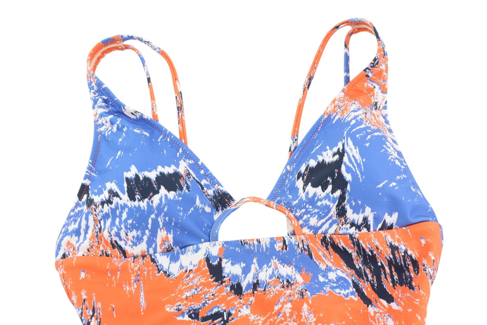 GYMSHARK GLSM5095 moteriškas maudymosi kostiumėlis S maudymosi kostiumėlis su spalvingu raštuotu tampriu logotipu 