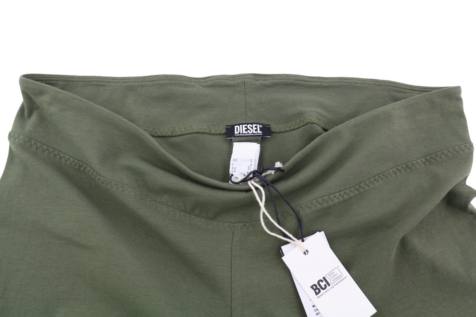 DIESEL Uflb-Faustmesh moteriški šortai L žali su elastingu juosmeniu perforuota detale 