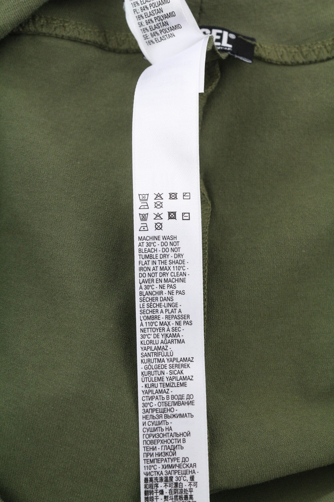 DIESEL Uflb-Faustmesh moteriški šortai L žali su elastingu juosmeniu perforuota detale 