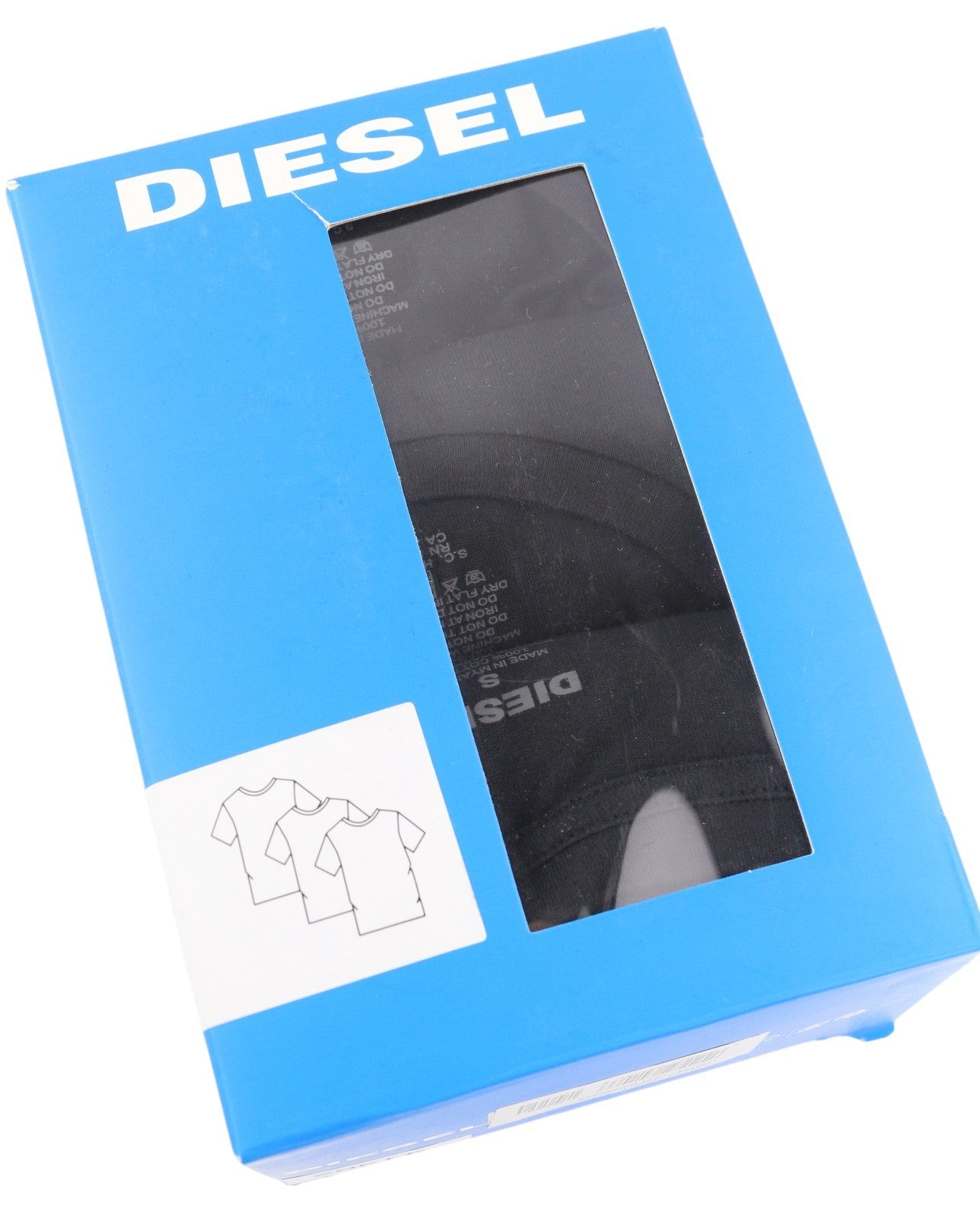 DIESEL Umtee-Jakethreepack vyriški marškinėliai S, 3 vnt. trumpomis rankovėmis, apvalia kaklo iškirpte, trikotažiniai