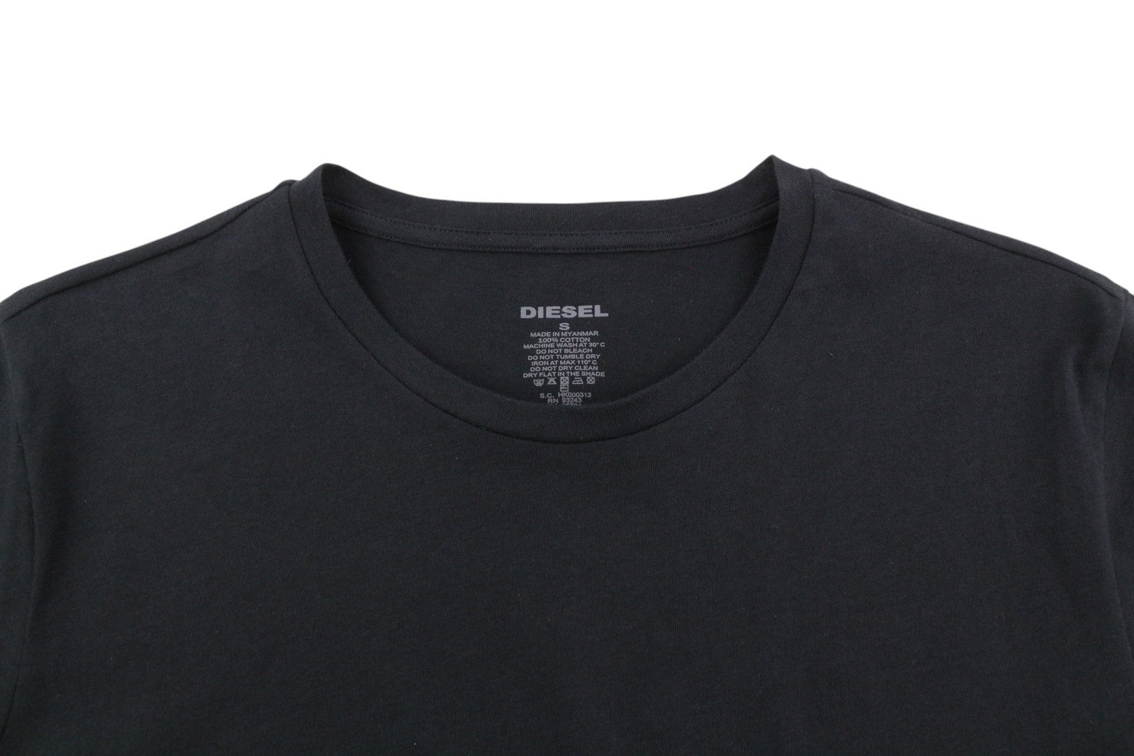 DIESEL Umtee-Jakethreepack vyriški marškinėliai S, 3 vnt. trumpomis rankovėmis, apvalia kaklo iškirpte, trikotažiniai