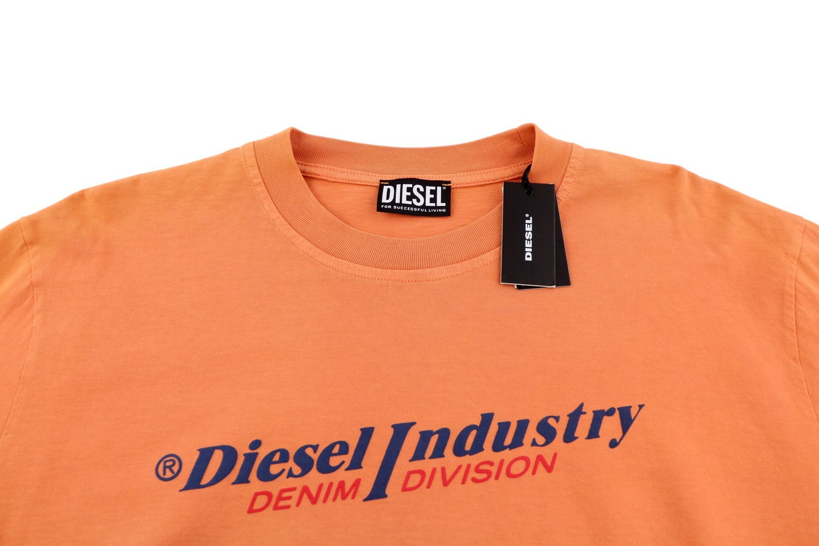 DIESEL T-Just-LS-Ind vyriški marškinėliai L dydžio, oranžiniai, ilgomis rankovėmis, apvalia apykakle, trikotažo spalvos, RRP 110 € 