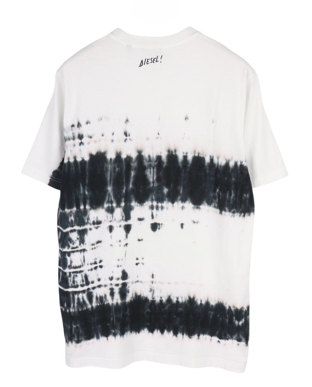 DIESEL T-Just-B51 vyriški marškinėliai L dydžio, balti, raštuoti, trumpomis rankovėmis, apvalia kaklo iškirpte, su logotipu. 