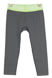 GYMSHARK GLLG4276 moteriškos tamprės XS dydžio, besiūlės, trumpos, žemo juosmens, tamprios, pilkos spalvos 