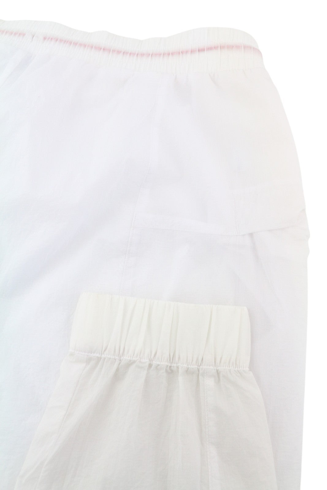 GYMSHARK Pulse moteriškos kelnės M balti permatomi šortai su raišteliu viduje 