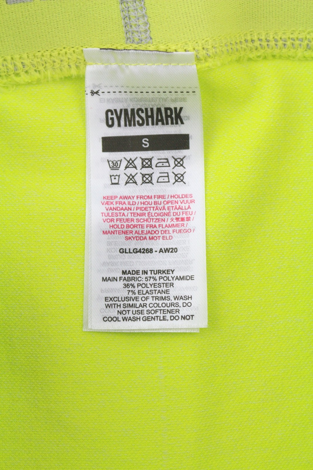GYMSHARK Flex moteriškos tamprės S dydžio, žalios, žemo juosmens, tamprios, sportinės tamprės su logotipu ir prigludusiomis medžiagomis 