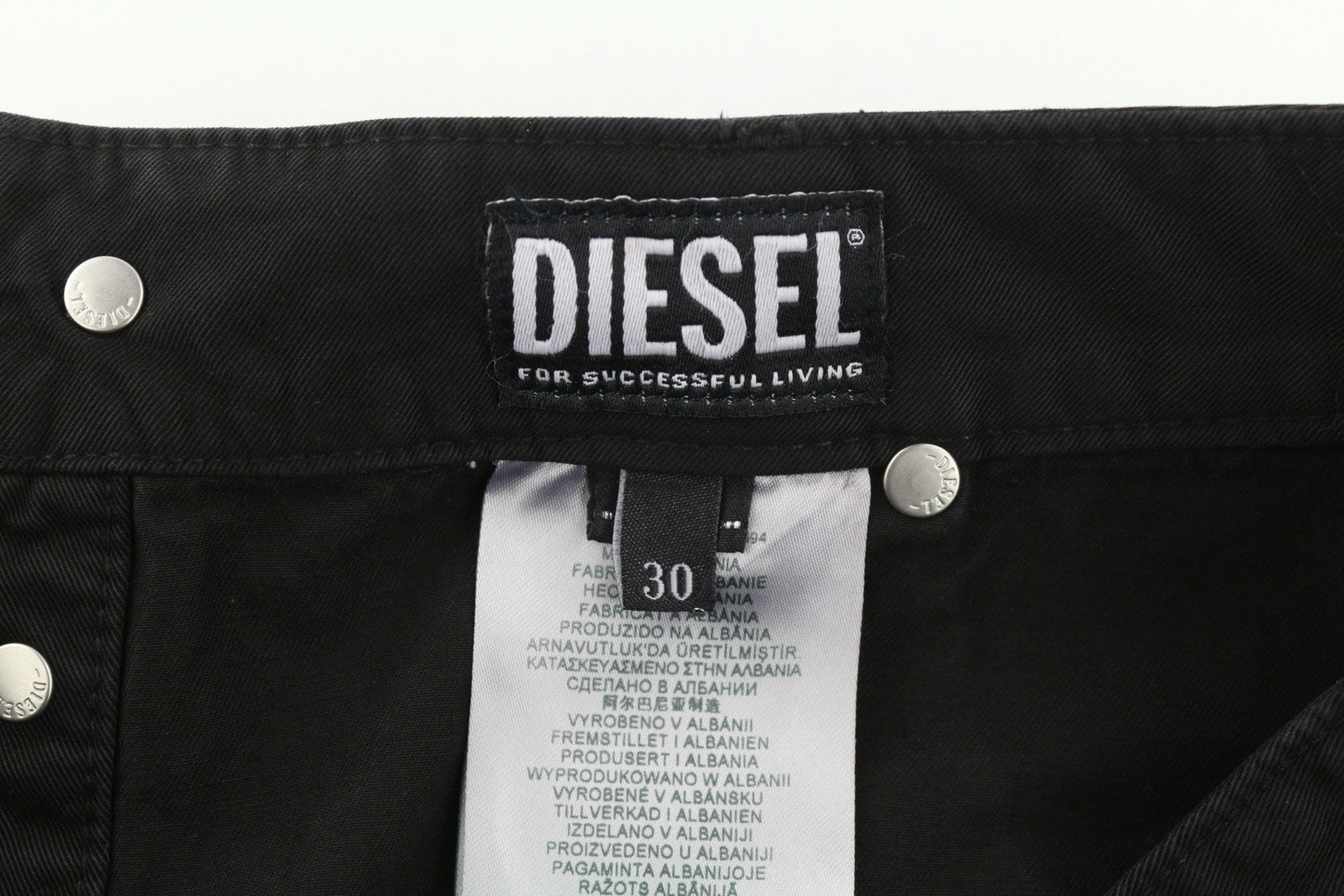 DIESEL O-Beige moteriškas sijonas W30 juodas drobinis sijonas su sagomis, laisvalaikio mini sijonas, RRP150