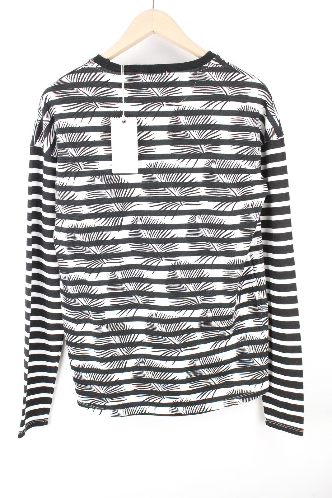 SCOTCH & SODA Ams Couture Men's M Black Cotton Anti-Fit Striped T-Shirt