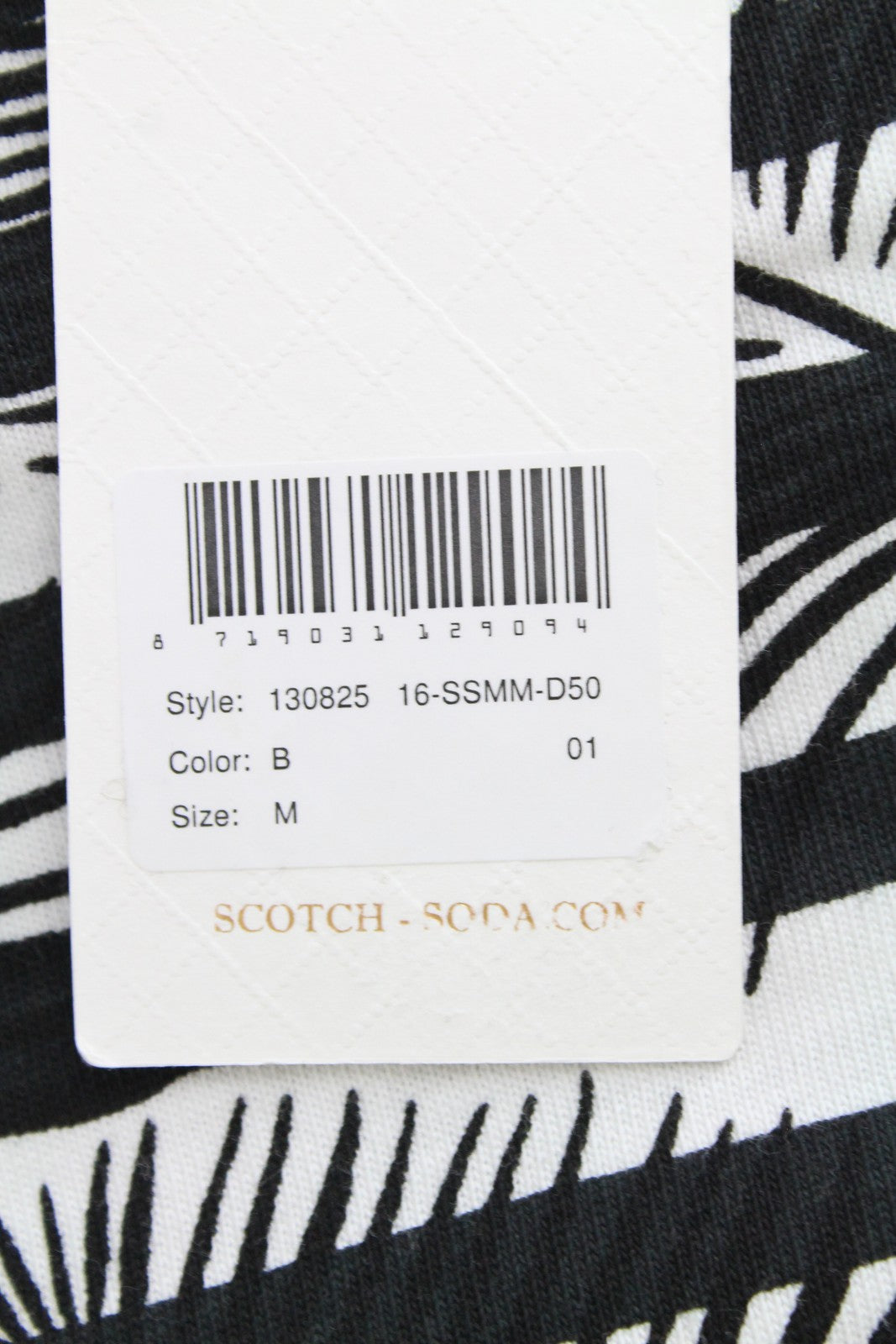 SCOTCH & SODA Ams Couture Men's M Black Cotton Anti-Fit Striped T-Shirt