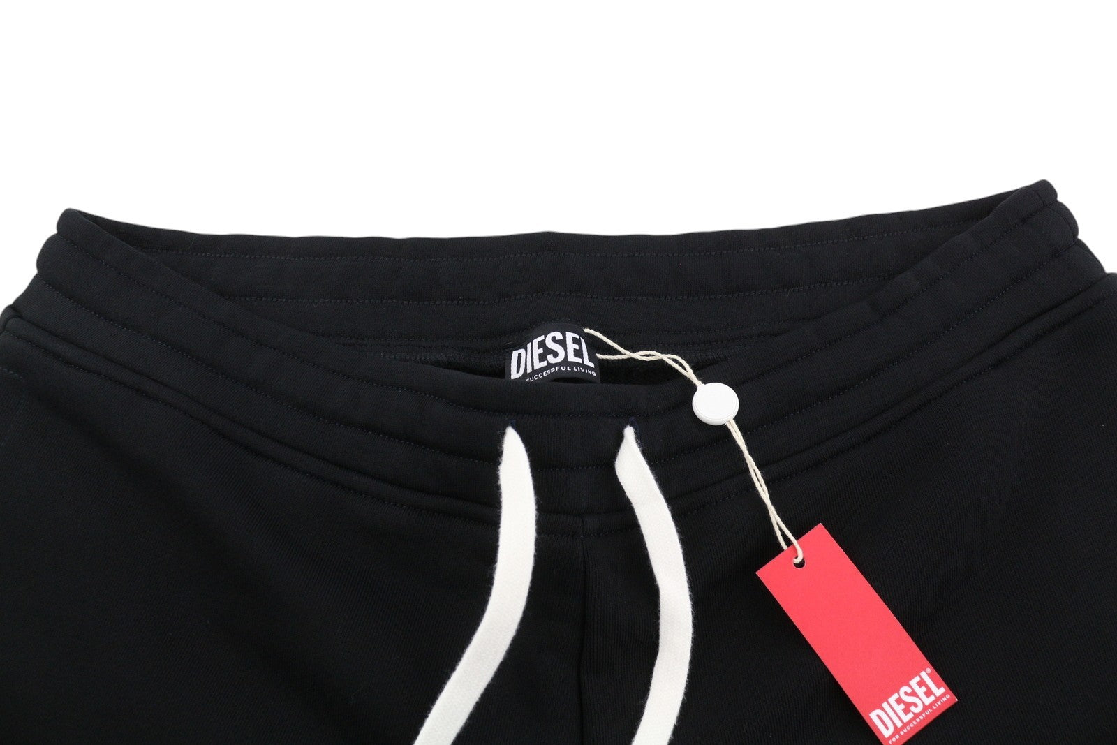 DIESEL P-Stelt vyriški šortai, 2XL, juodi, su elastingu juosmeniu, kišenėmis, sportinis trikotažas, rekomenduojama kaina – 110 € 