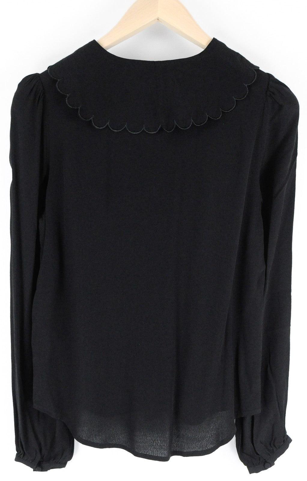 SELECTED Women Shirt EU34 Black Long Sleeved Button-Up Lightweight Collared