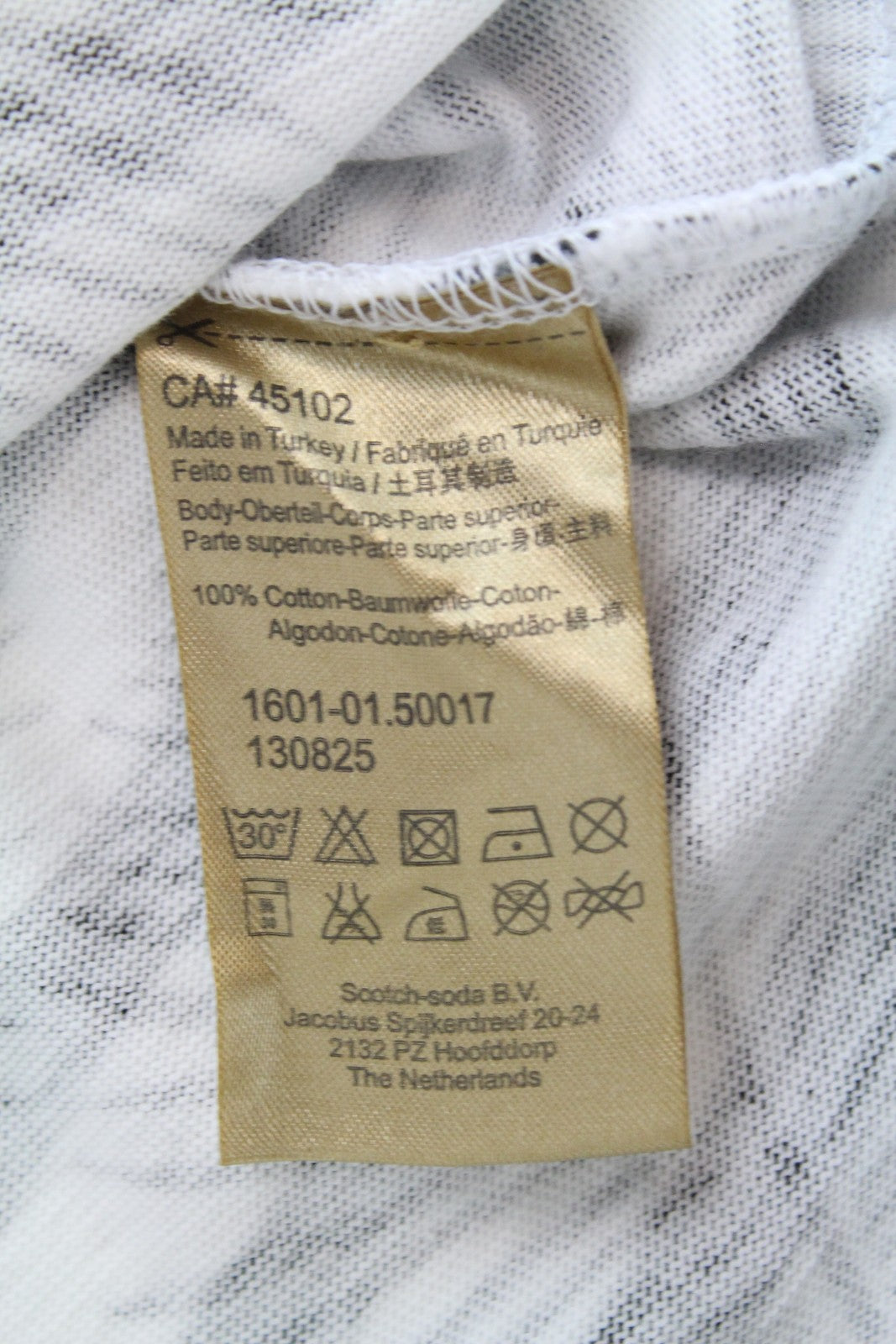 SCOTCH & SODA Ams Couture Men's M Black Cotton Anti Fit Stripe Print Tee