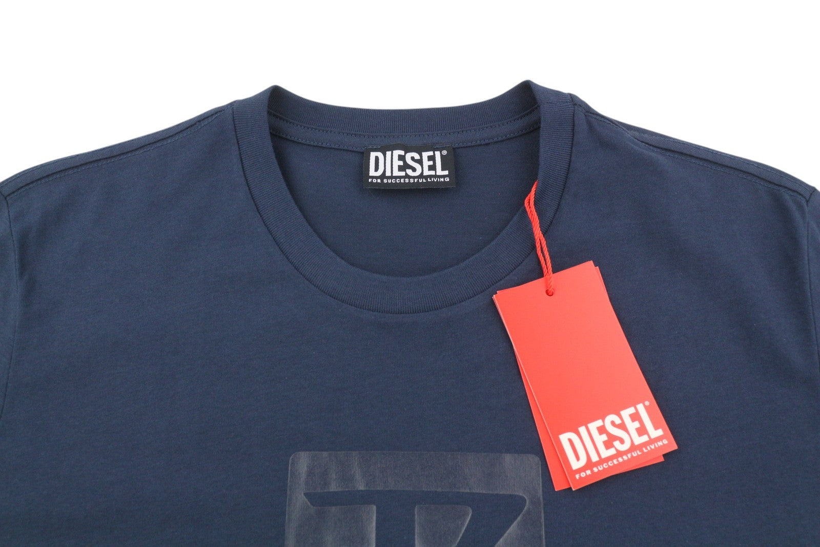 DIESEL T-Diego Tone On Tone Men T-Shirt M Dark Blue Short Sleeve Crew Neck Logo