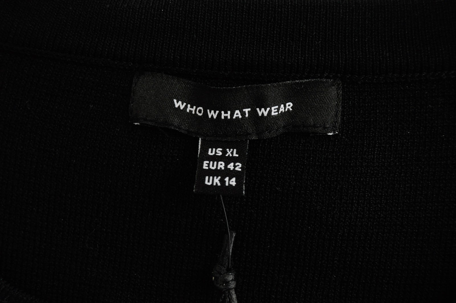 WHO WHAT WEAR Women Top XL Black Sleeveless Plain Cropped Round Neck Casual