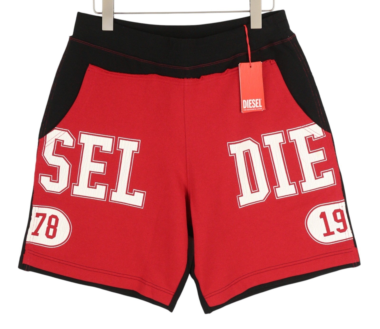 DIESEL P-Mustin vyriški šortai L dydžio, raudoni, marginti, sportiniai, su elastinėmis juosmens kišenėmis. RMK 125 € 