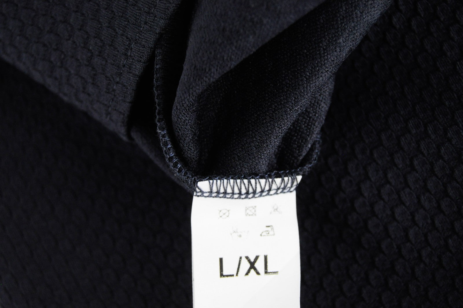 INFINITE YOU Women Pullover Top L/XL Navy 3/4 Sleeve Stretch Roll Neck Casual