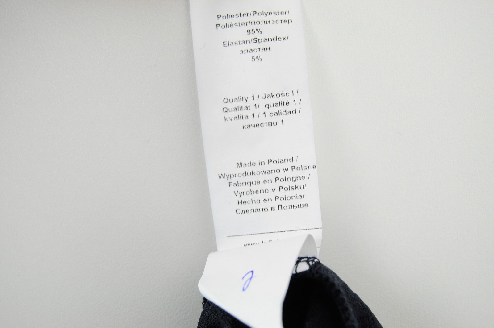 INFINITE YOU Women Pullover Top L/XL Navy 3/4 Sleeve Stretch Roll Neck Casual