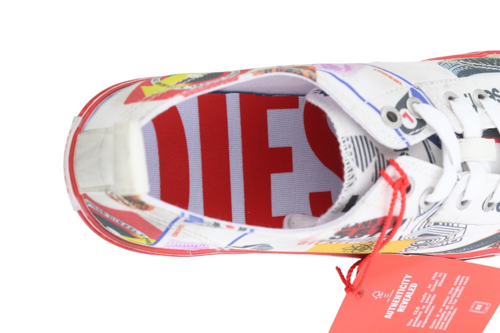 DIESEL S-Athos žemakulniai vyriški sportbačiai EU45 raštuoti žemakulniai su nėriniuotais migdolų nosimis, rekomenduojama mažmeninė kaina – 160 € 