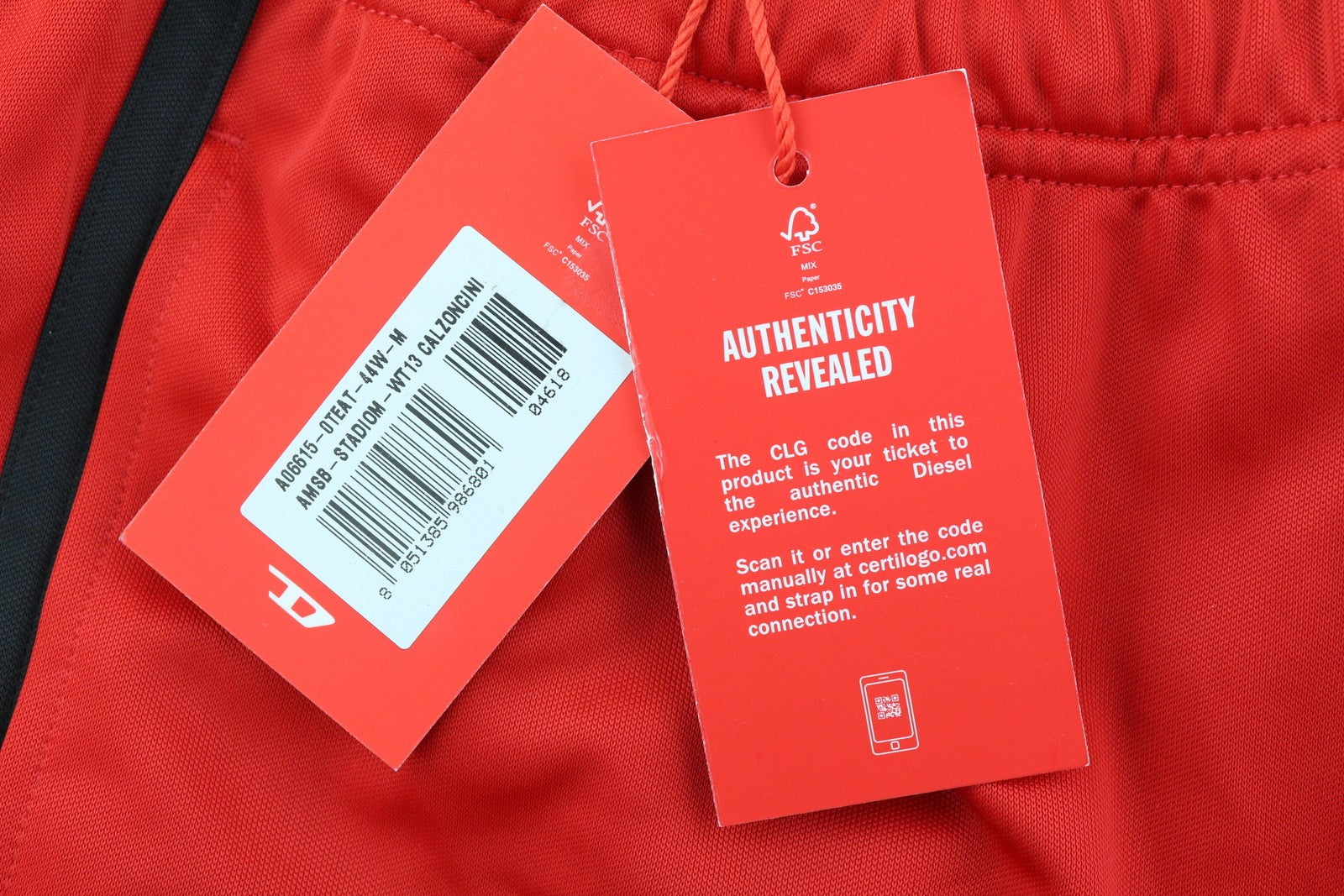 DIESEL Amsb-Stadiom-WT13 vyriški šortai M 55DSL sportinis bėgimo šortai su elastingu juosmeniu, raudoni 