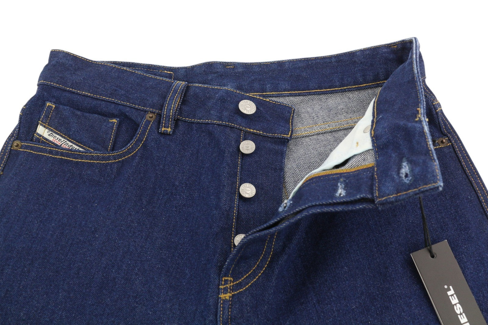 DIESEL D-Rekiv-Z 007A5 vyriški džinsai W30/L32 siaurėjantys, vidutinio mėlynumo, su sagomis. 