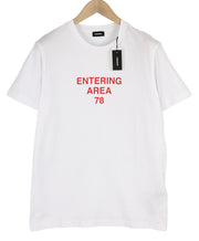 DIESEL T-Diegos-K25 Men T-Shirt M White Short Sleeve Crew Neck Cotton Print Logo