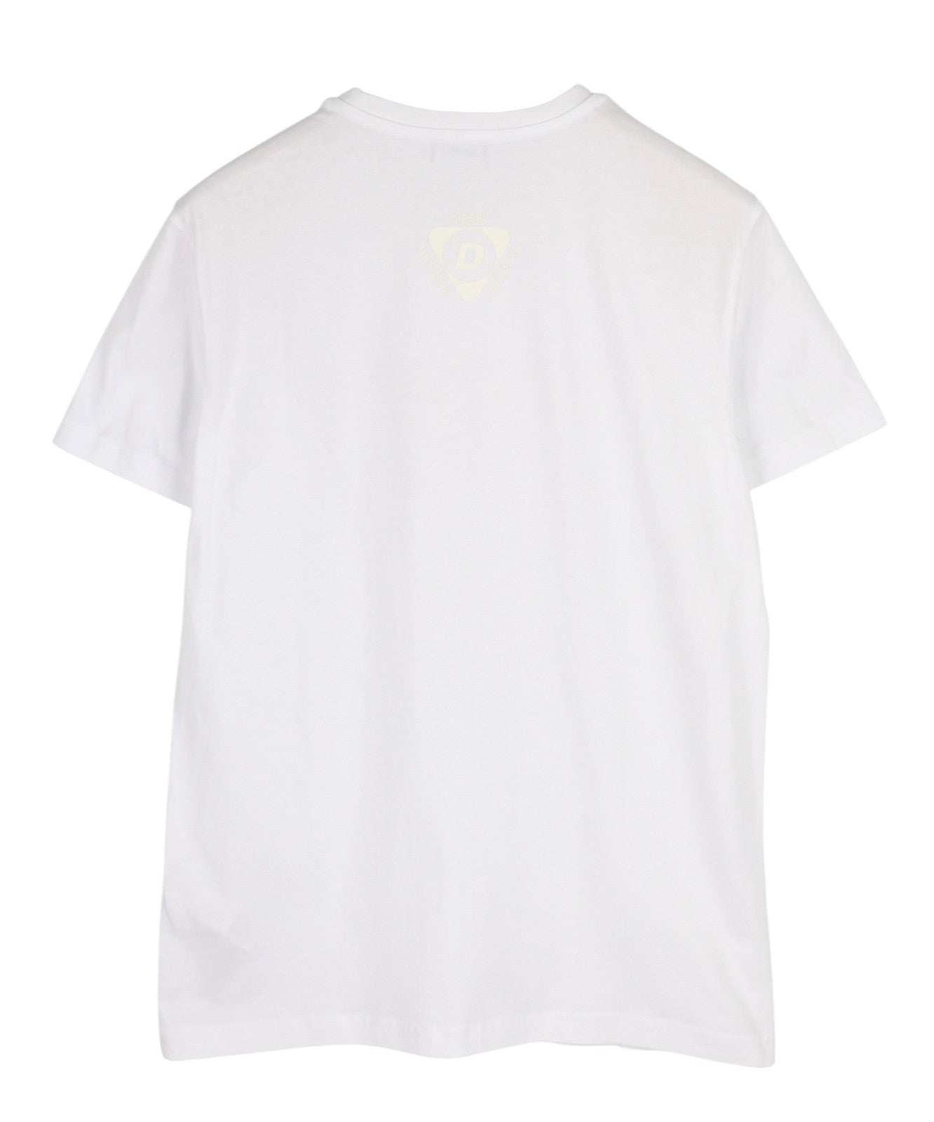 DIESEL T-Diegos-K25 Men T-Shirt M White Short Sleeve Crew Neck Cotton Print Logo