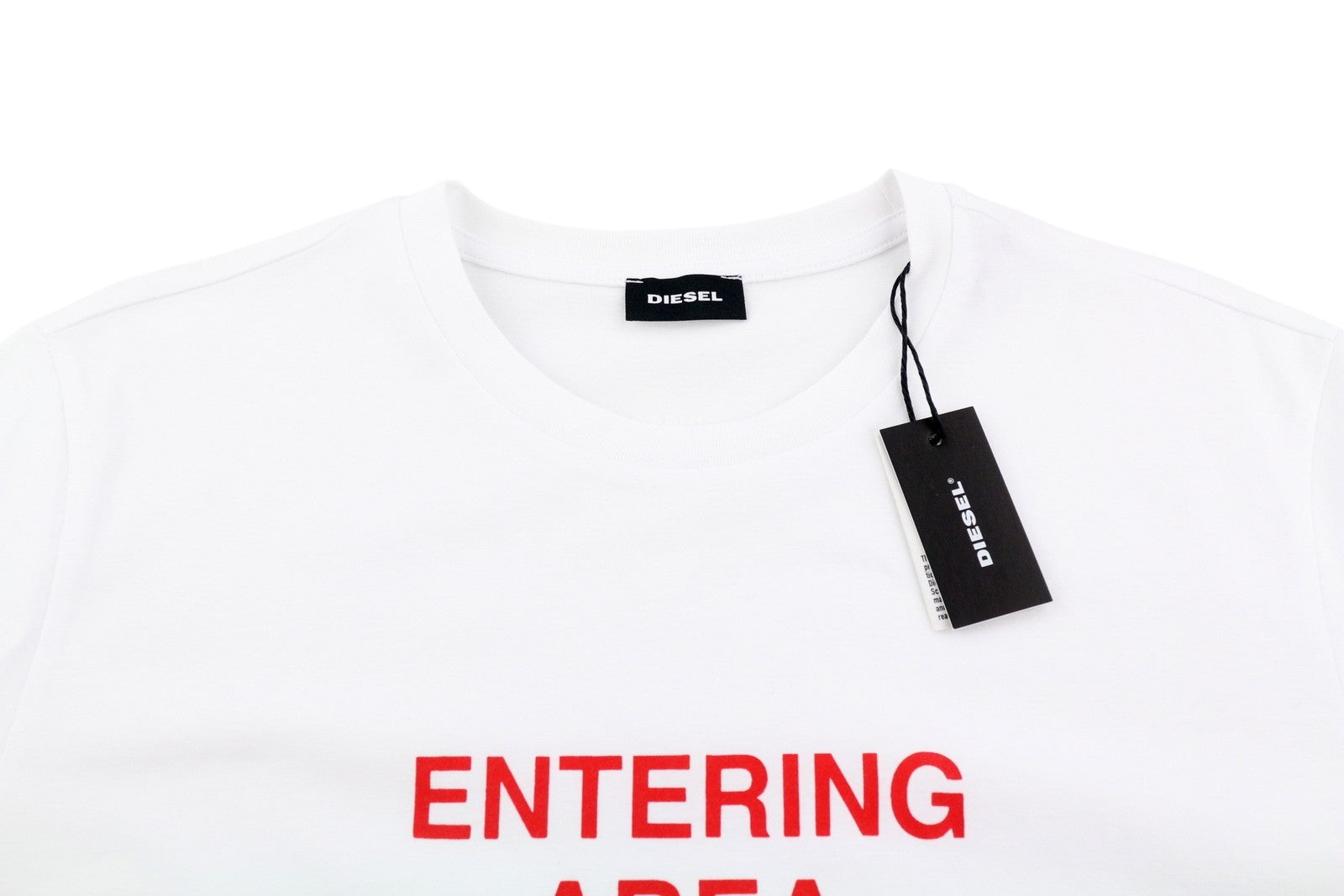 DIESEL T-Diegos-K25 Men T-Shirt M White Short Sleeve Crew Neck Cotton Print Logo