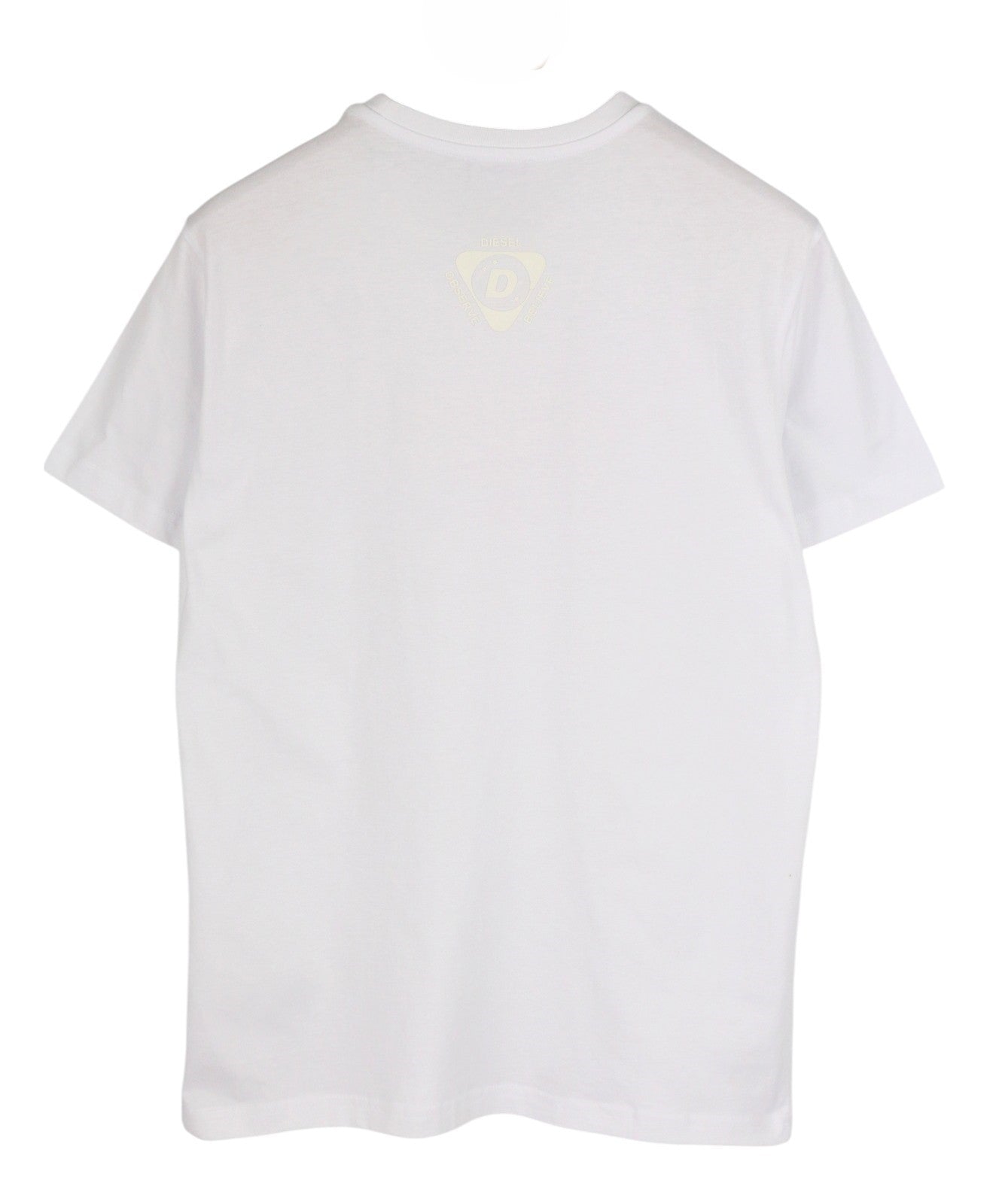 DIESEL T-Diegos-K25 Men T-Shirt L White Short Sleeved Crew Neck Cotton Logo