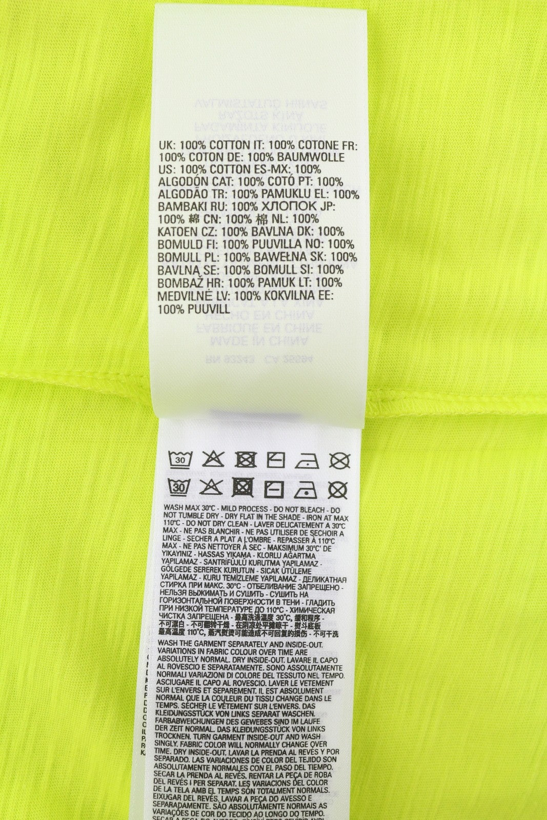 DIESEL T-Ronnie-HD Men T-Shirt 2XL Neon Yellow Short Sleeve Crew Neck Cotton