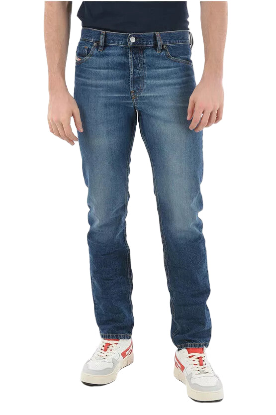 DIESEL 1995 09C65 vyriški džinsai W30/L32 Slim Fit tiesios kojos vidutinio juosmens skalbtos mėlynos spalvos 