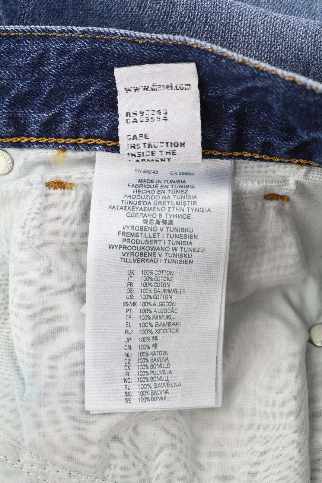 DIESEL 1995 09C65 vyriški džinsai W30/L32 Slim Fit tiesios kojos vidutinio juosmens skalbtos mėlynos spalvos 