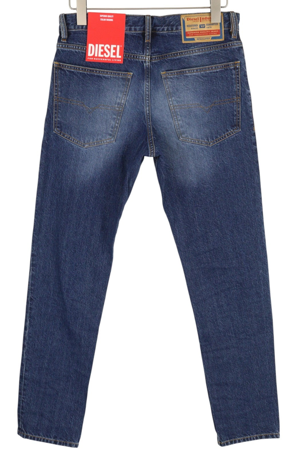 DIESEL 1995 09C65 vyriški džinsai W30/L32 Slim Fit tiesios kojos vidutinio juosmens skalbtos mėlynos spalvos 