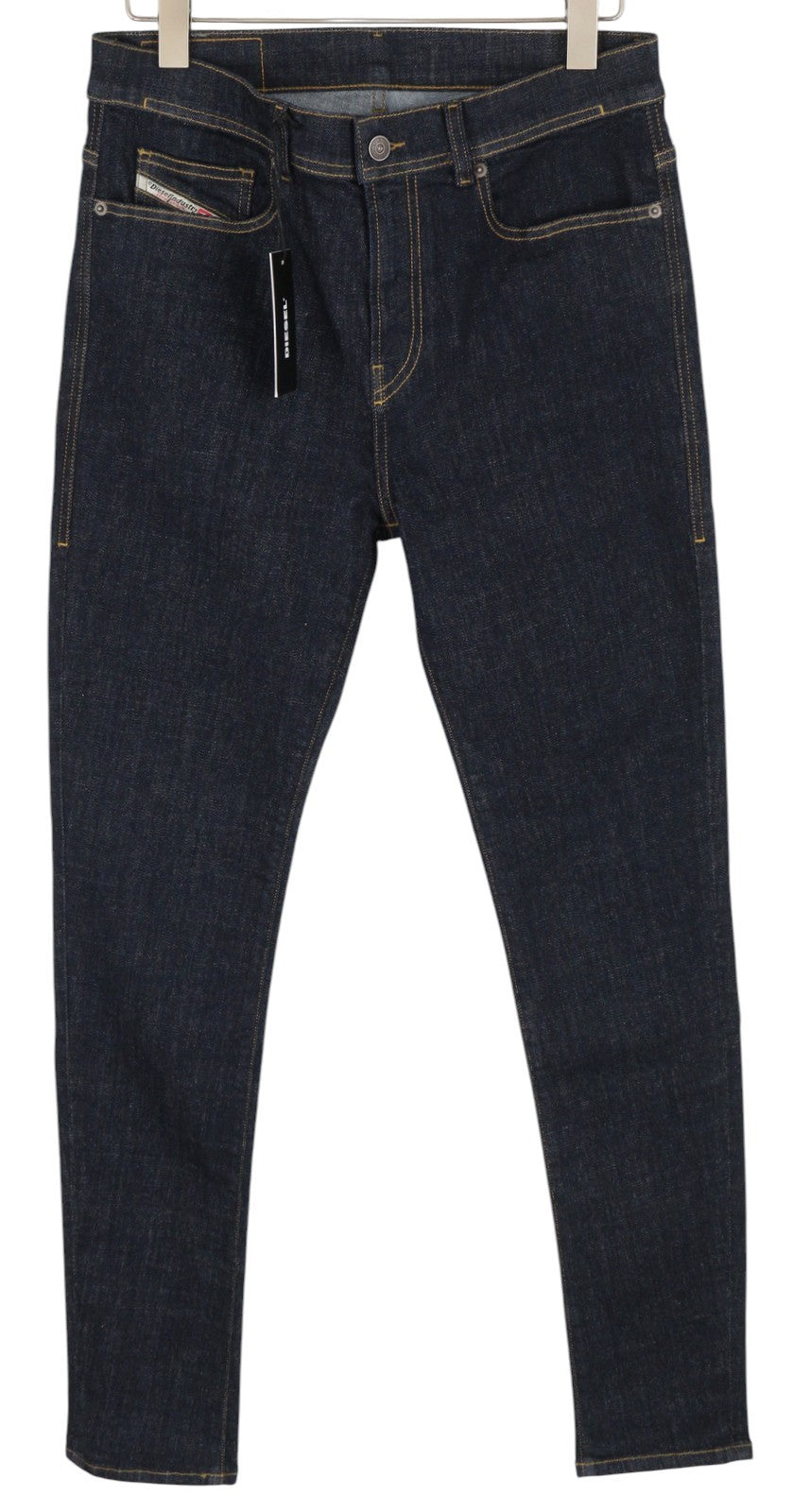 DIESEL D-Amny-Z Z9C33 vyriški džinsai W32/L32 Slim Fit su užtrauktukais ir kišenėmis tamsiai mėlynos spalvos džinsinis audinys 
