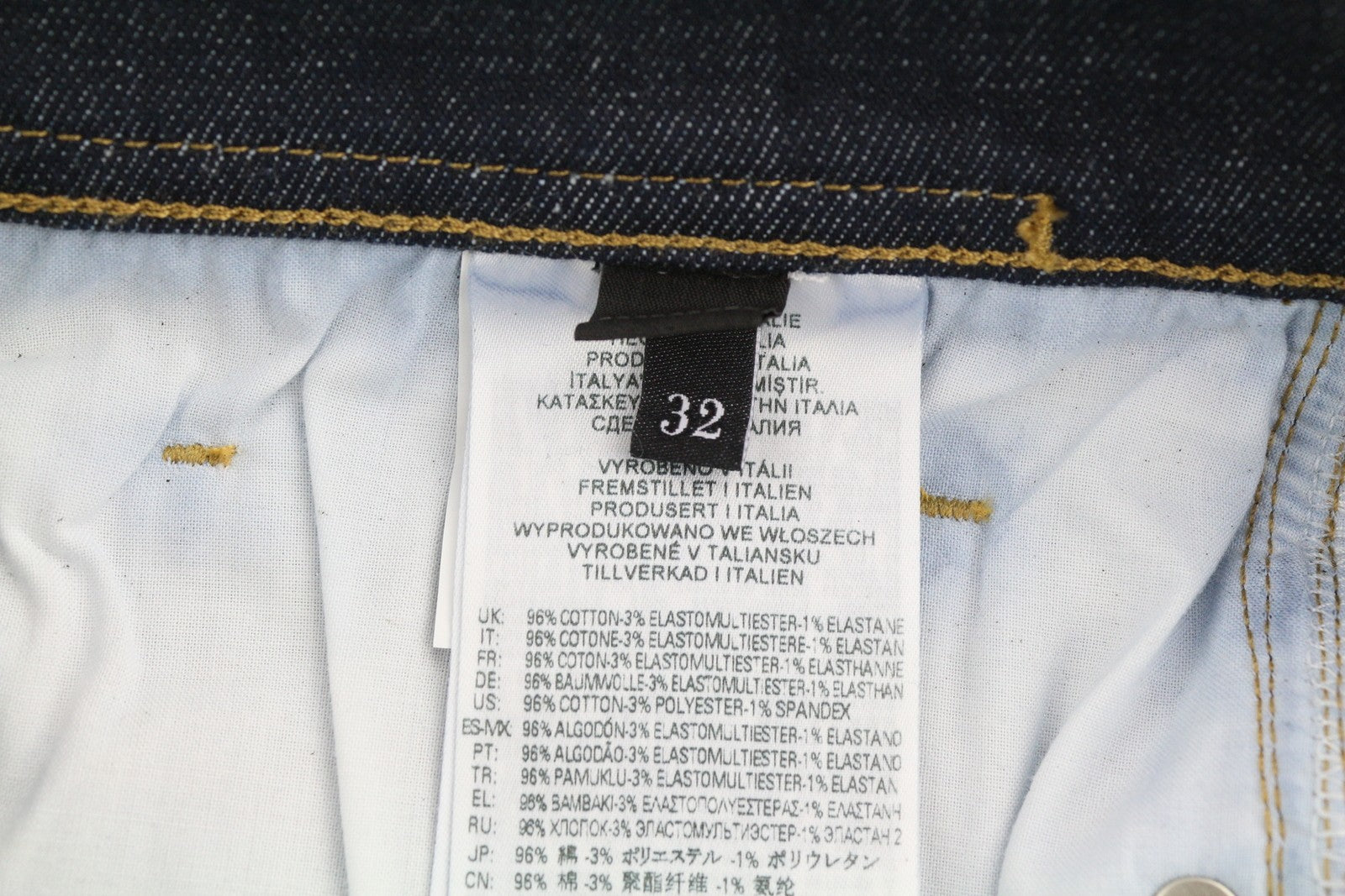 DIESEL D-Amny-Z Z9C33 vyriški džinsai W32/L32 Slim Fit su užtrauktukais ir kišenėmis tamsiai mėlynos spalvos džinsinis audinys 