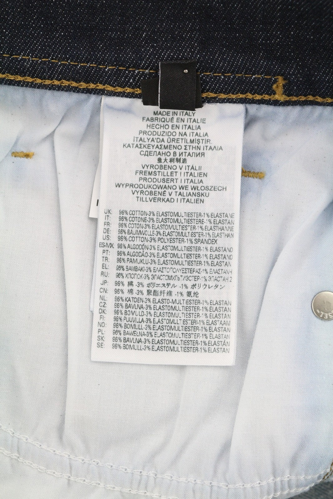 DIESEL D-Amny-Z Z9C33 vyriški džinsai W32/L32 Slim Fit su užtrauktukais ir kišenėmis tamsiai mėlynos spalvos džinsinis audinys 