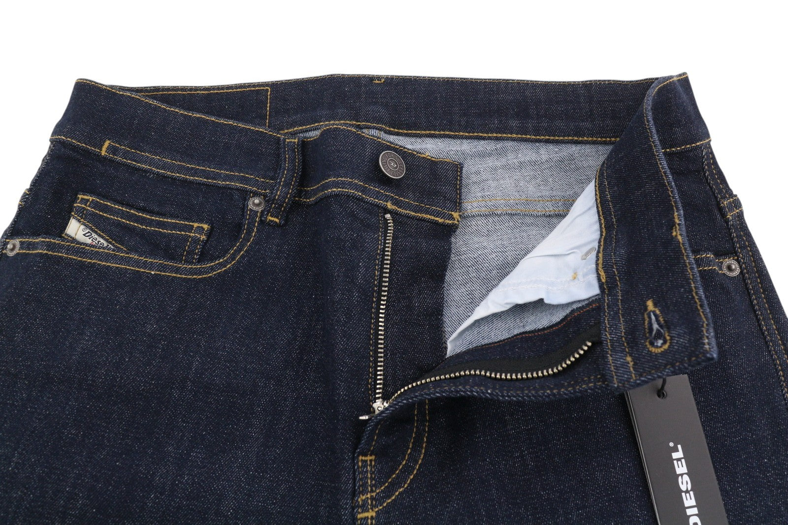 DIESEL D-Amny-Z Z9C33 vyriški džinsai W30/L32 Slim Fit su užtrauktukais ir kišenėmis tamsiai mėlynos spalvos džinsinis audinys 