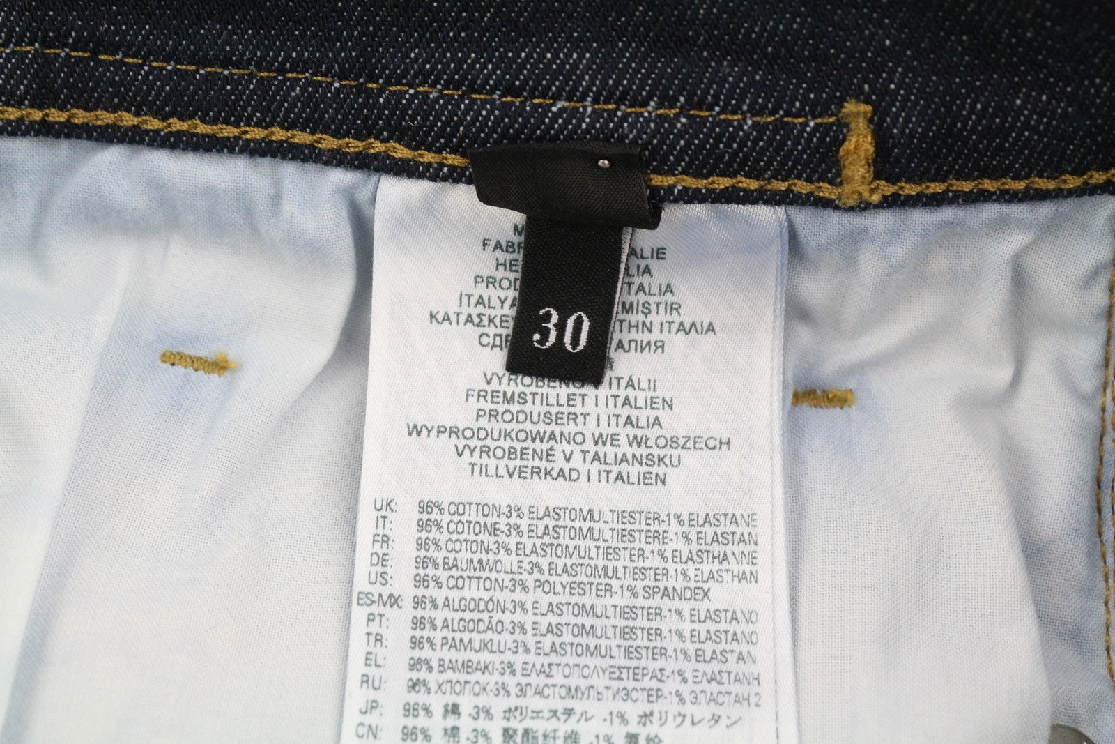 DIESEL D-Amny-Z Z9C33 vyriški džinsai W30/L32 Slim Fit su užtrauktukais ir kišenėmis tamsiai mėlynos spalvos džinsinis audinys 