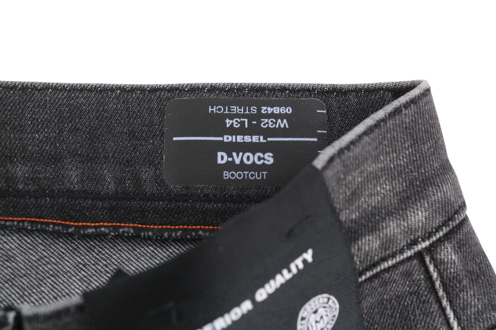 DIESEL D-Vocs 09B42 vyriški džinsai W32/L34, laisvo kirpimo, tamprūs, RRP 175 €, skalbti tamsūs 