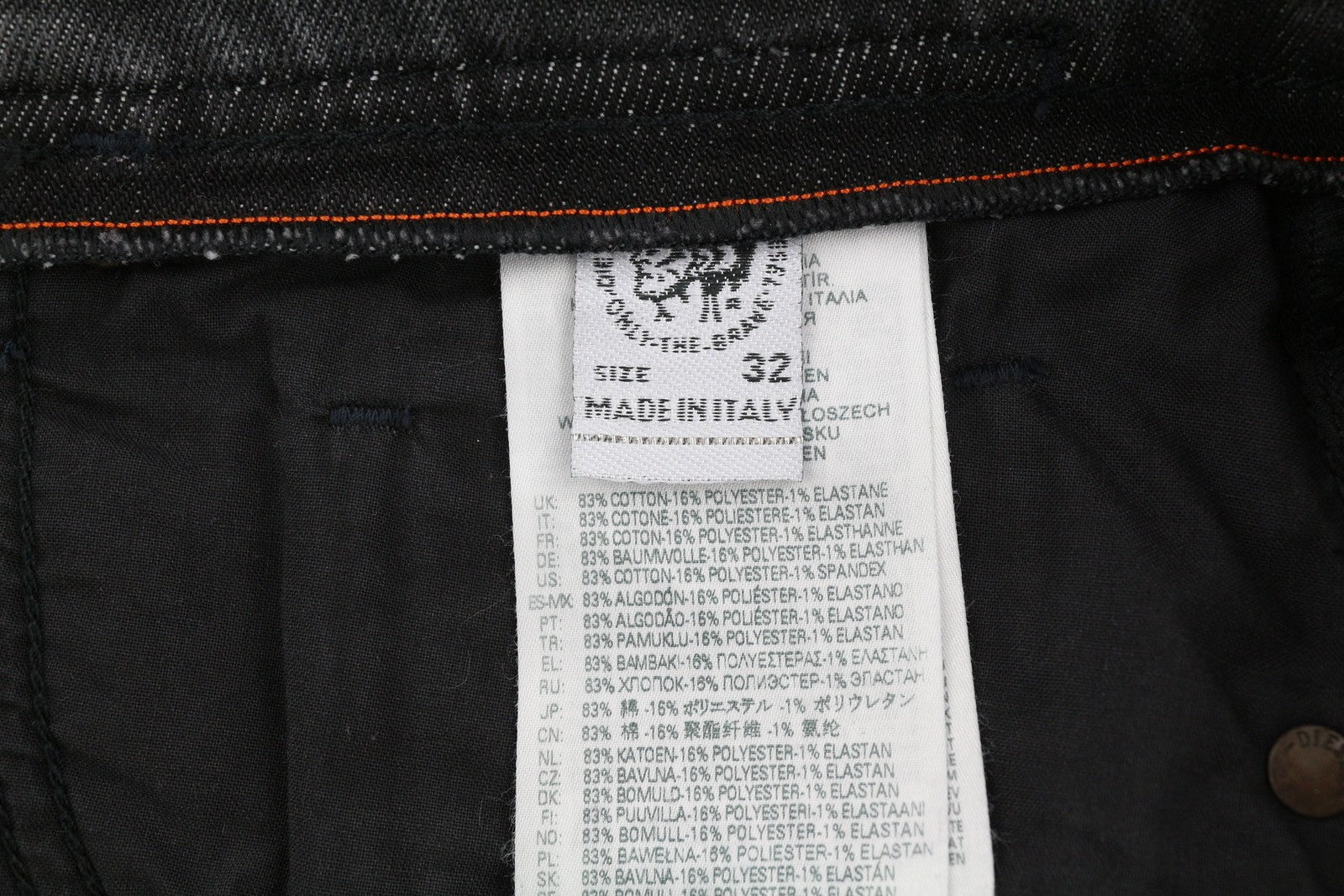 DIESEL D-Vocs 09B42 vyriški džinsai W32/L34, laisvo kirpimo, tamprūs, RRP 175 €, skalbti tamsūs 