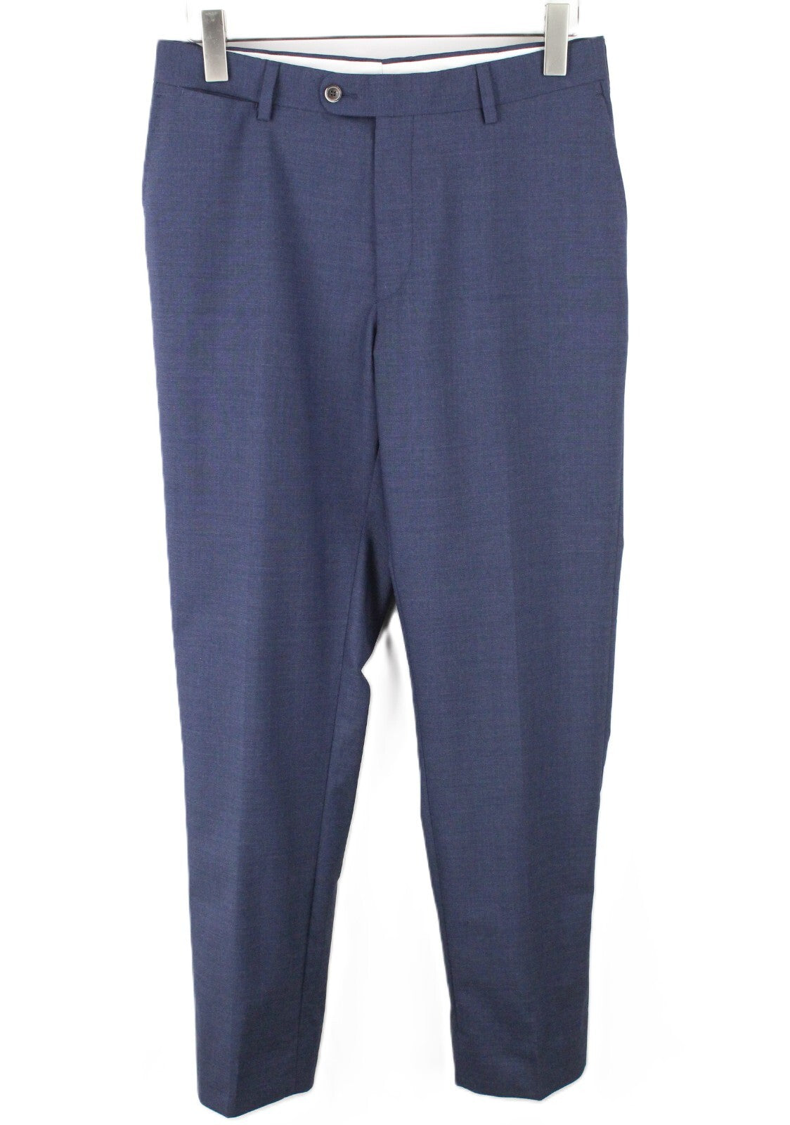 SUITSUPPLY Brescia Tux Men's UK38R Blue Pure Wool Pleated Slim Fit Trousers