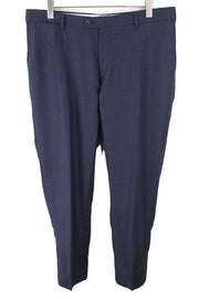 SUITSUPPLY Brescia Men's UK46S Dark Blue Lined Pleated Pure Wool Trousers
