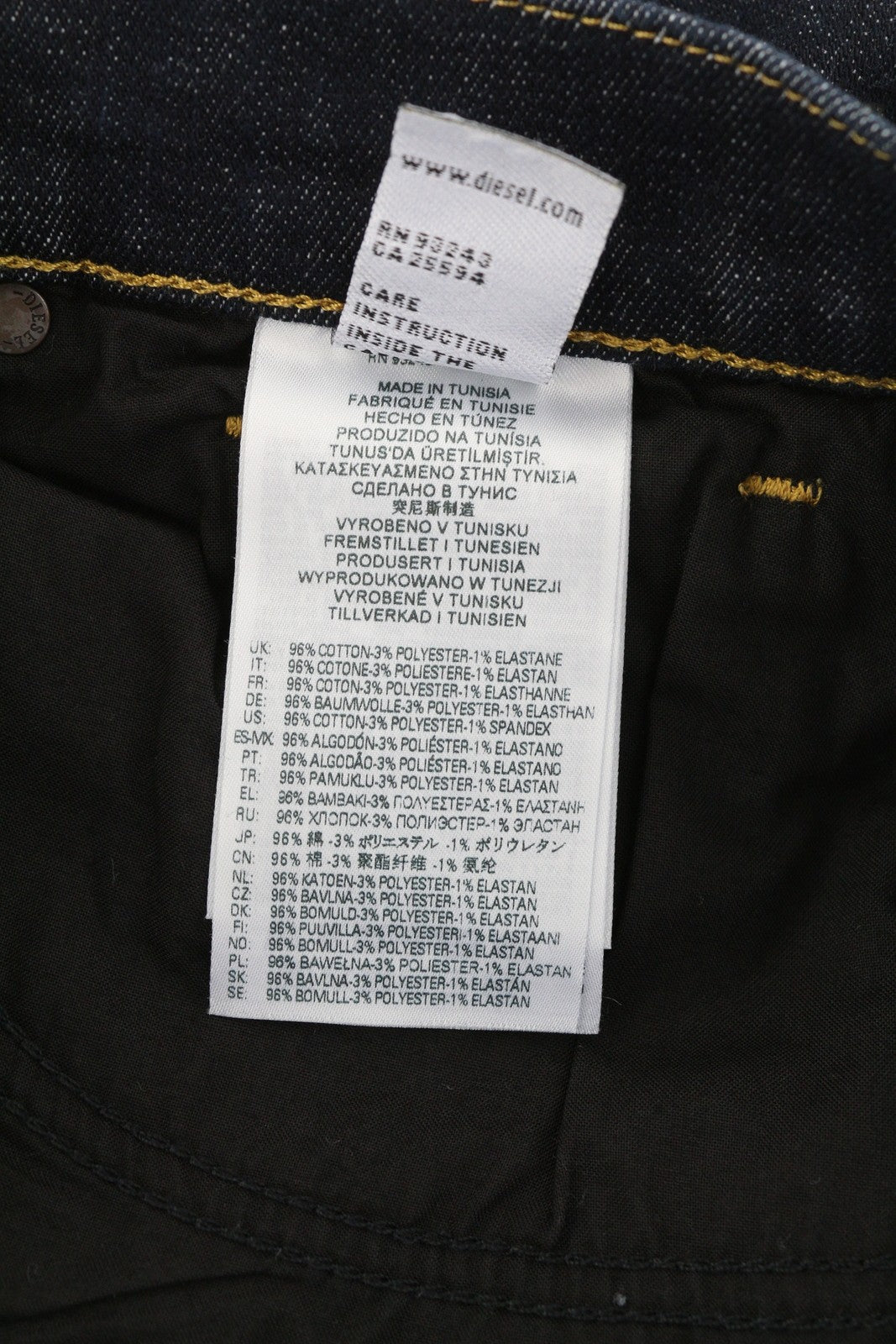 DIESEL D-Amny 009PC vyriški džinsai W30/L30 aptempti, tamprūs, užtrauktukai, tamsiai mėlyni 