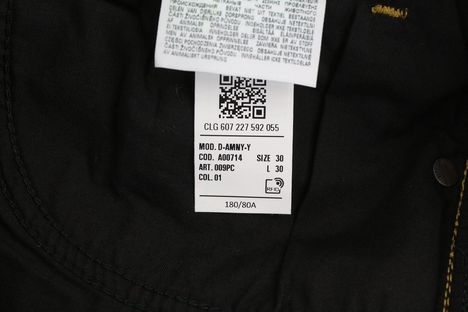 DIESEL D-Amny 009PC vyriški džinsai W30/L30 aptempti, tamprūs, užtrauktukai, tamsiai mėlyni 