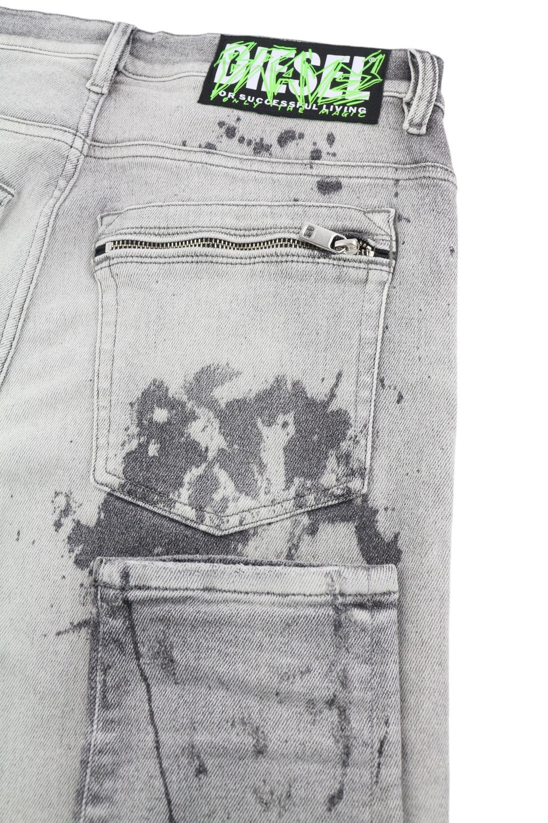 DIESEL D-Amny 009GM vyriški džinsai W33/L30 aptempti, tamprūs, pilki, su užtrauktuku 